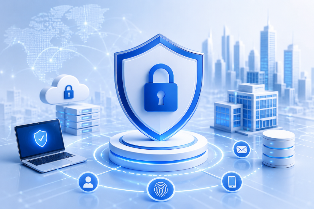 Enterprise security team monitoring cybersecurity risks and strengthening security posture