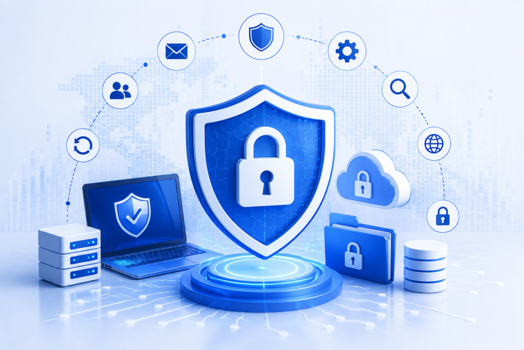Security team monitoring ransomware attacks and implementing enterprise protection strategies